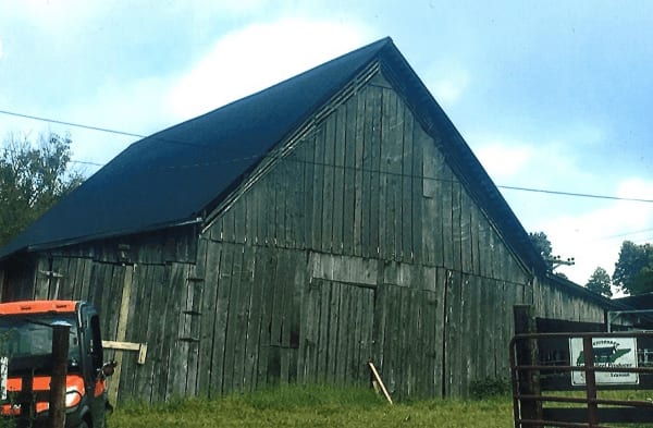 The original weathered-wood barn at Fugate Farms