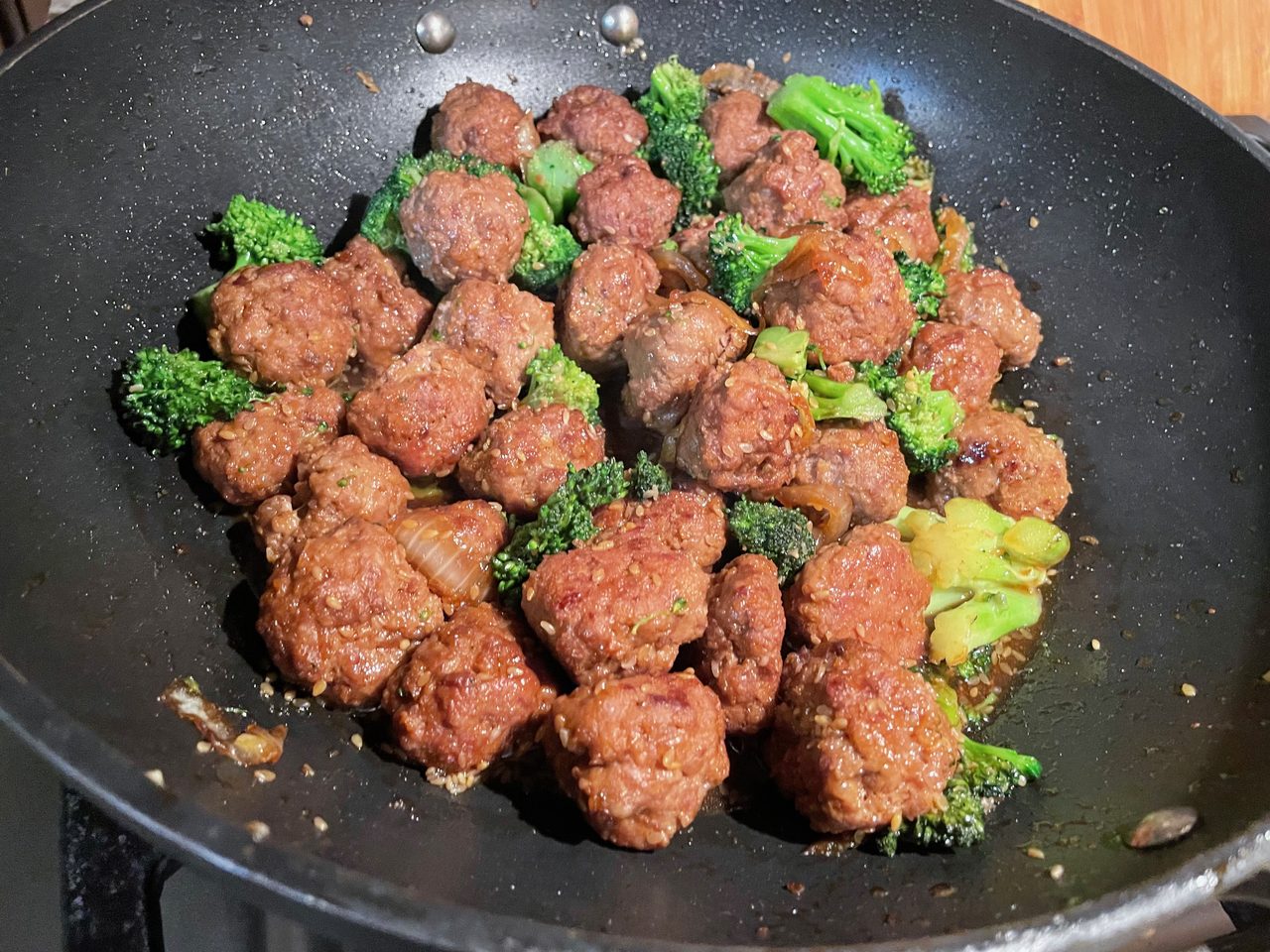 Asian Meatballs with Broccoli and Rice