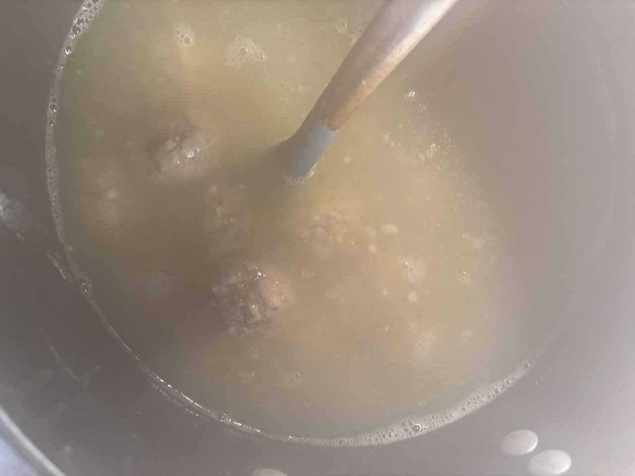 Beef and Lamb Mini Meatball Soup