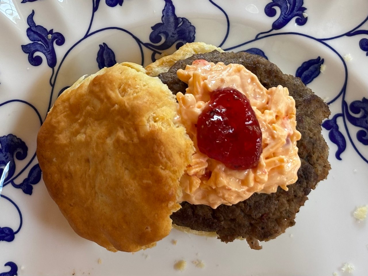 Blackstone Sausage Biscuits with Pimento Cheese and Jam