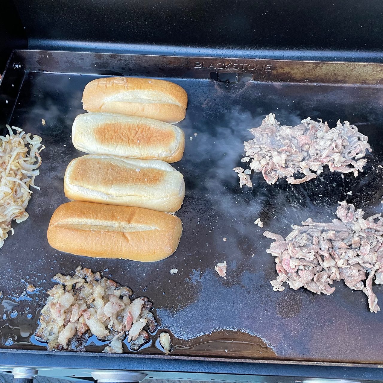 Cheese Steak with Beef Bacon