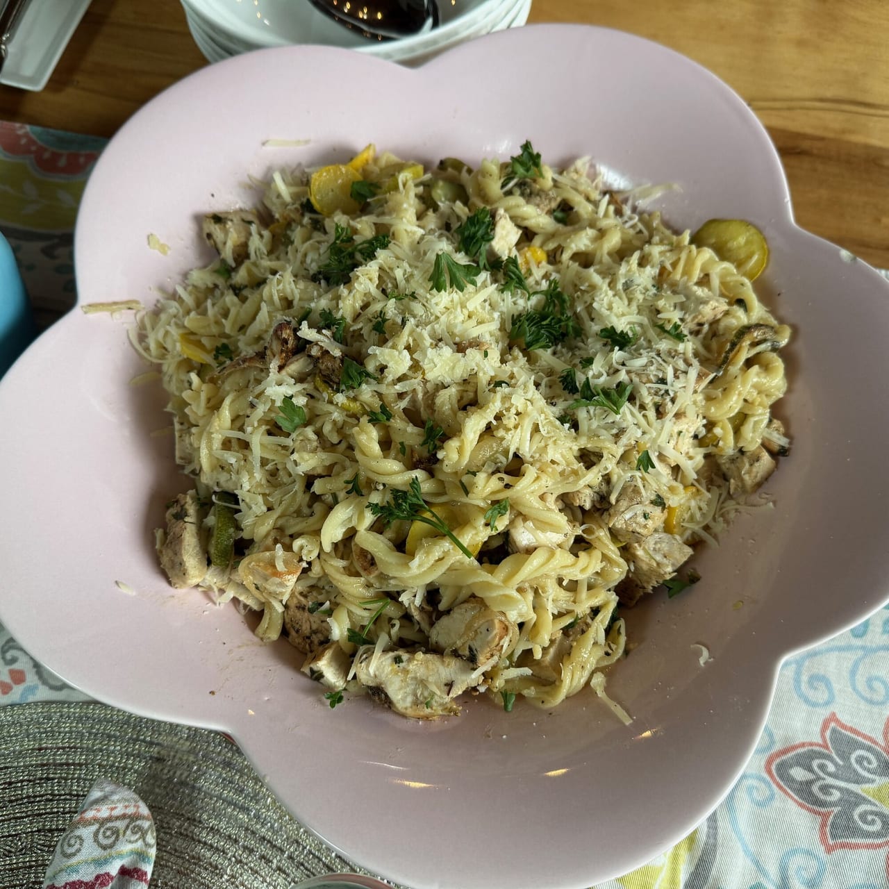Chicken Lemon and Summer Squash Pasta