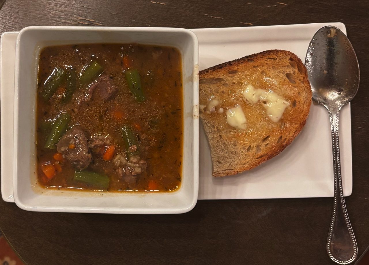 Double-Down Beef & Rice Soup