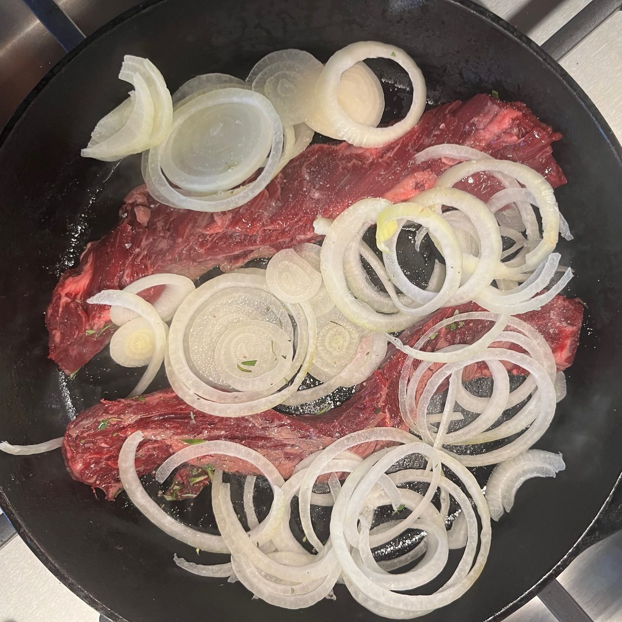 Easy Weeknight Hanger Steak with Roasted Veggies