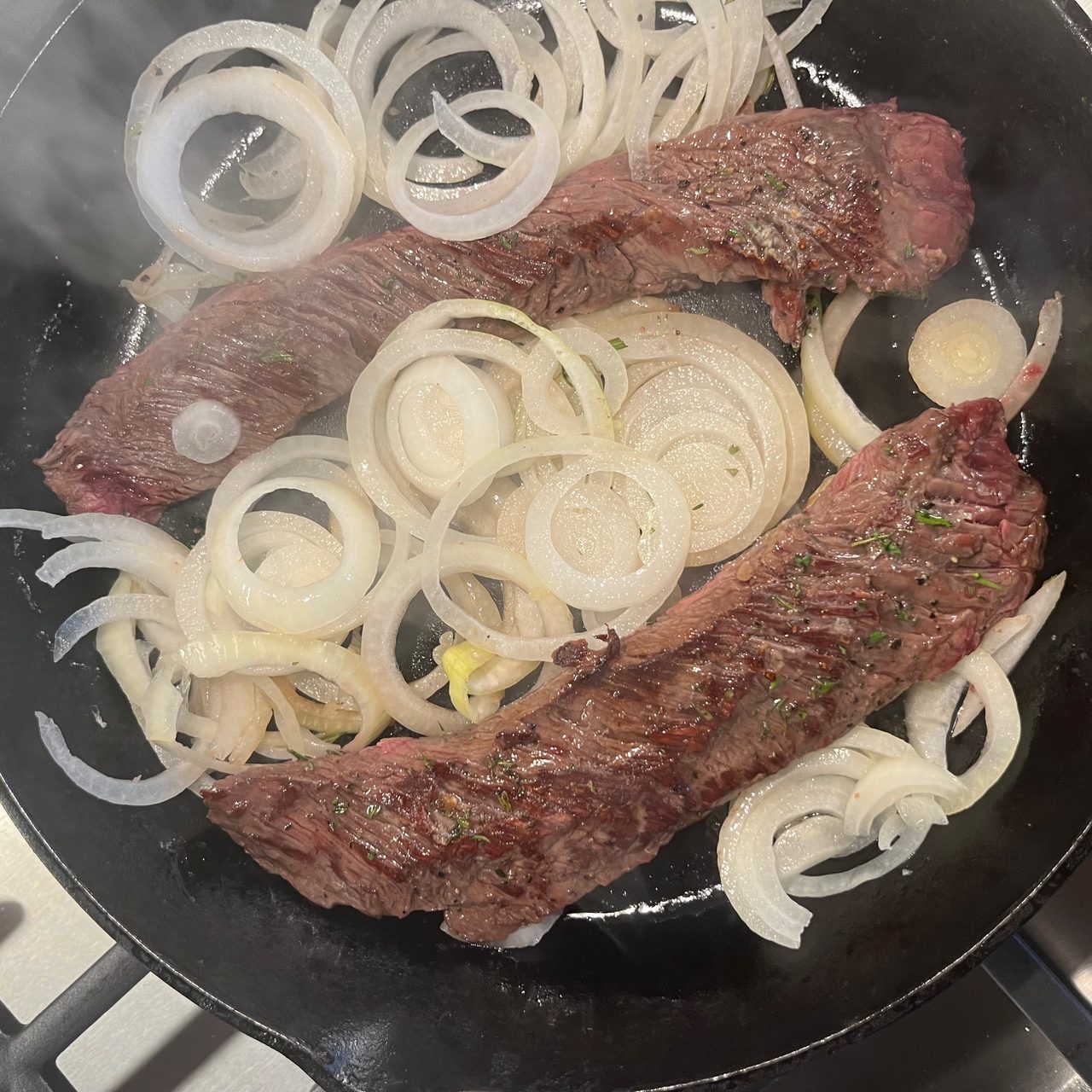 Easy Weeknight Hanger Steak with Roasted Veggies