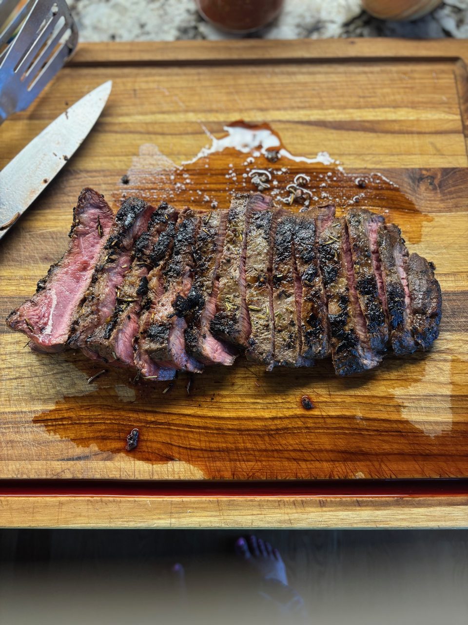 Flat Iron Steak with Rosemary and Garlic Crust