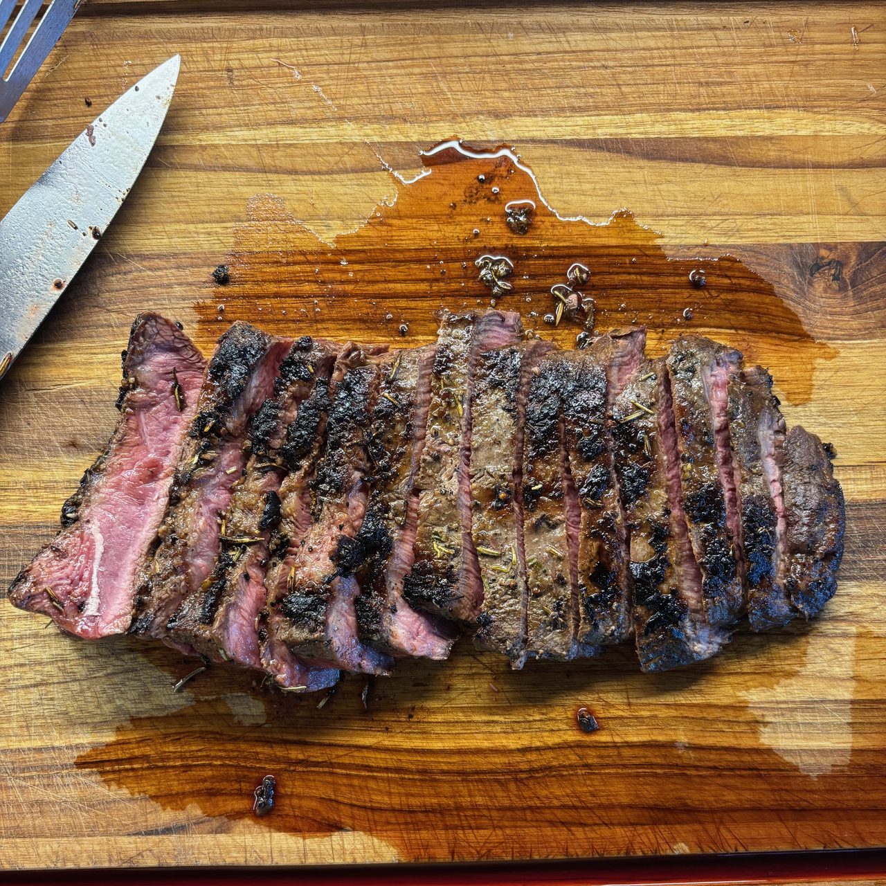 Flat Iron Steak with Rosemary and Garlic Crust