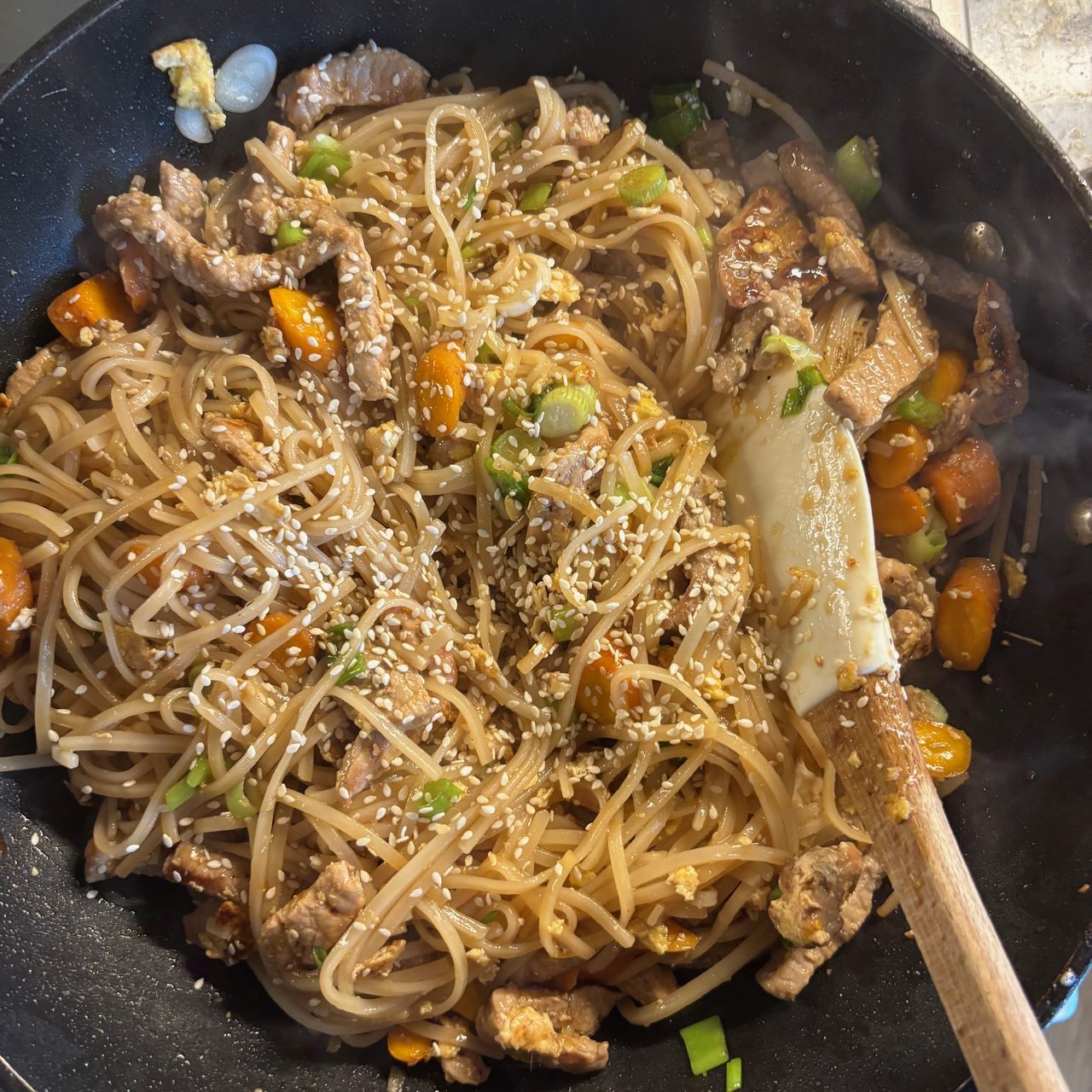 Ginger Soy Pork Stir Fry Noodles