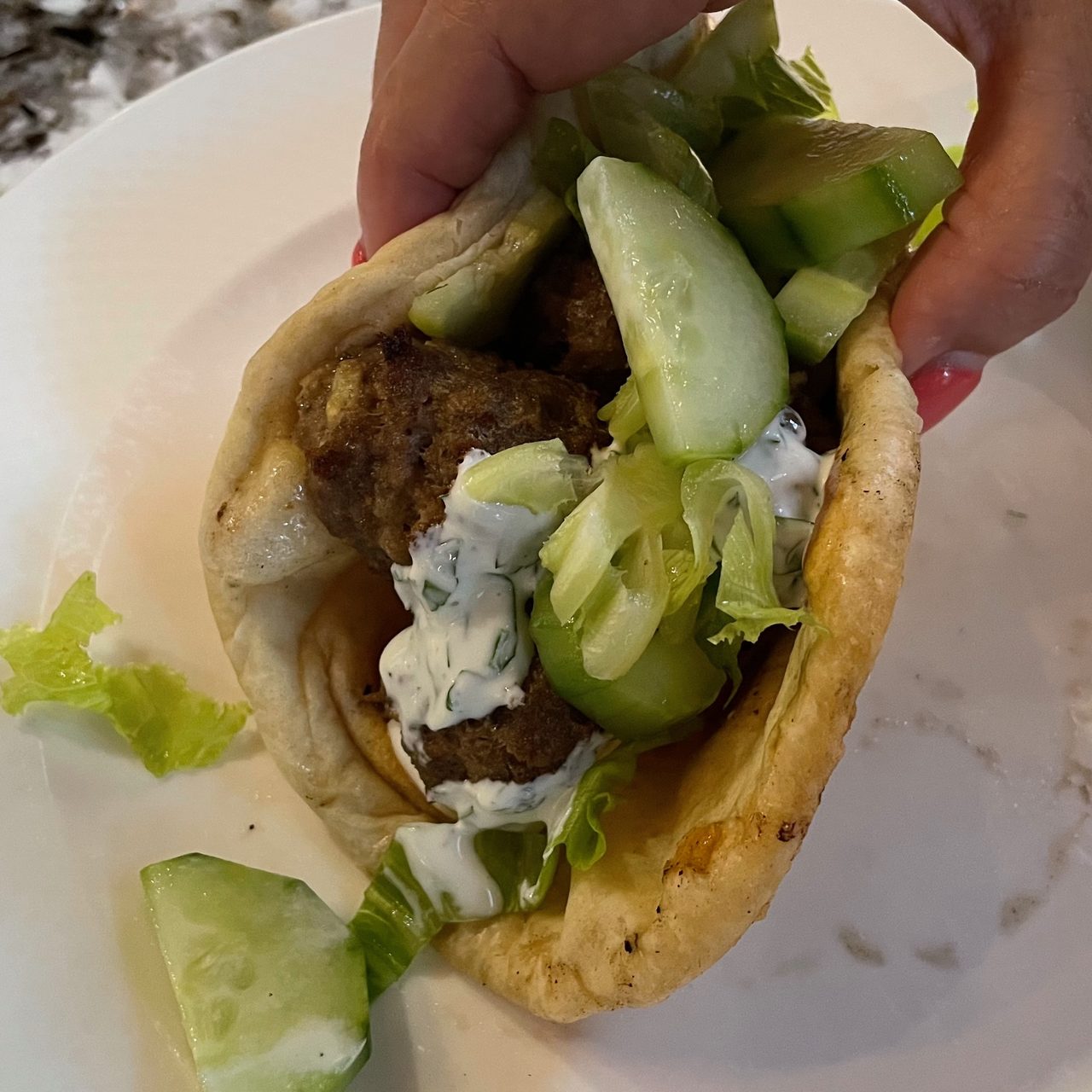 Greek Lamb Meatball Gyros