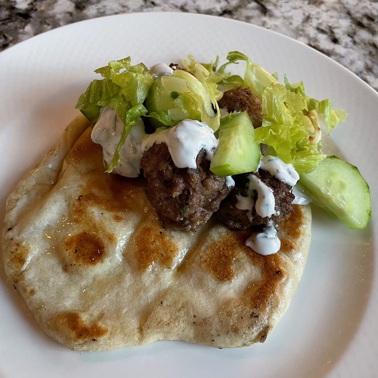 Greek Lamb Meatball Gyros