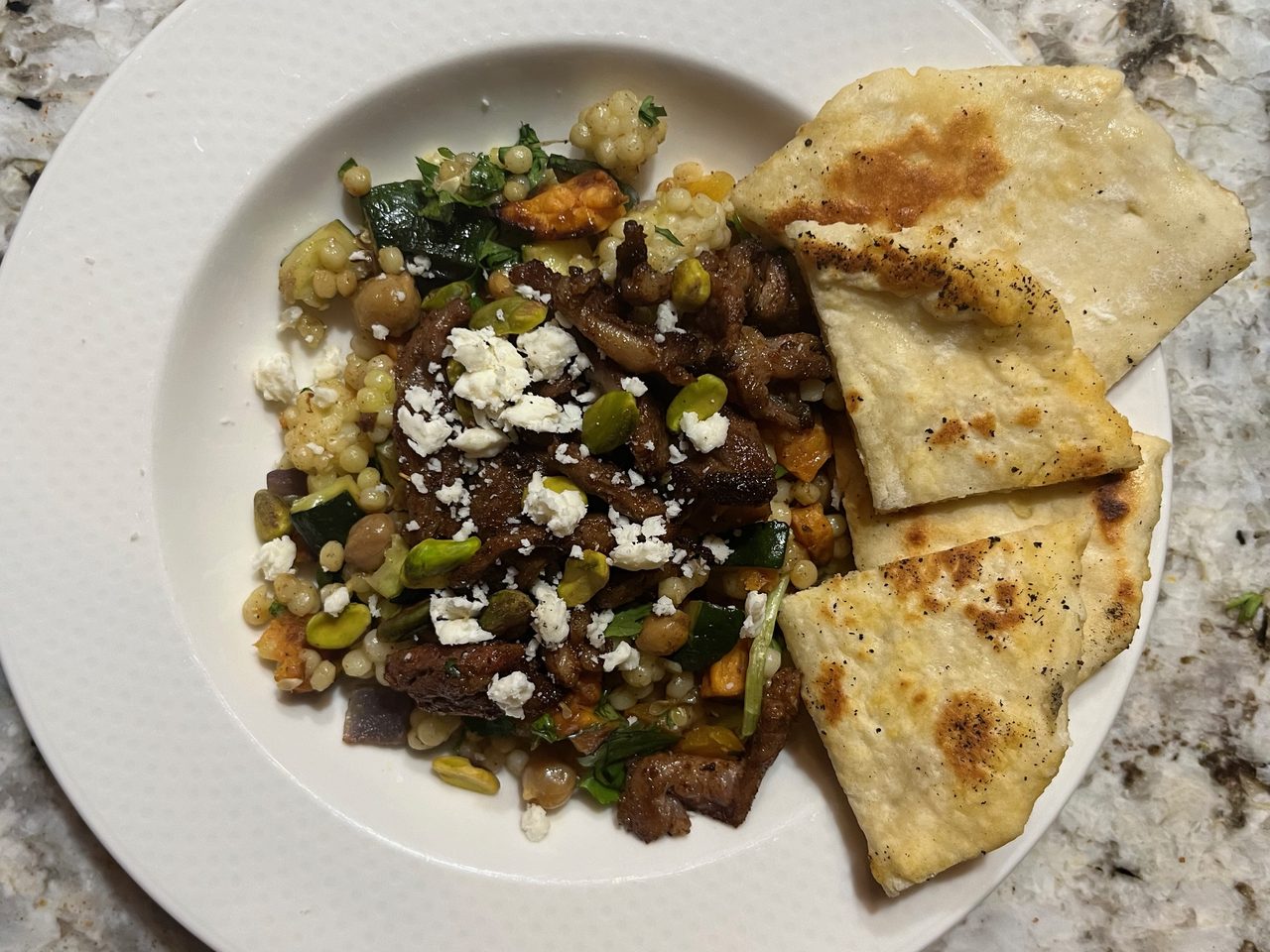 Moroccan Lamb Belly with Roasted Vegetable Couscous