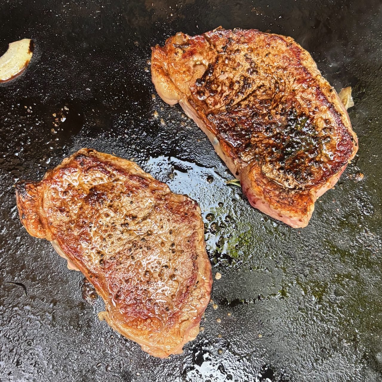Fast & Simple New York Strip Steaks with Griddled Onions