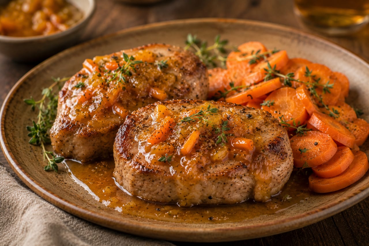 Pork Loin Steaks with Sunshine Sauce