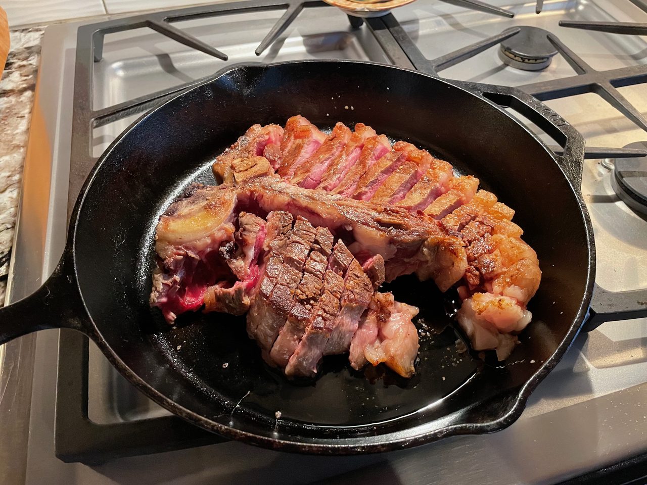 Searing Battle Between Cast-Iron Skillet and Blackstone using Porterhouse Steak