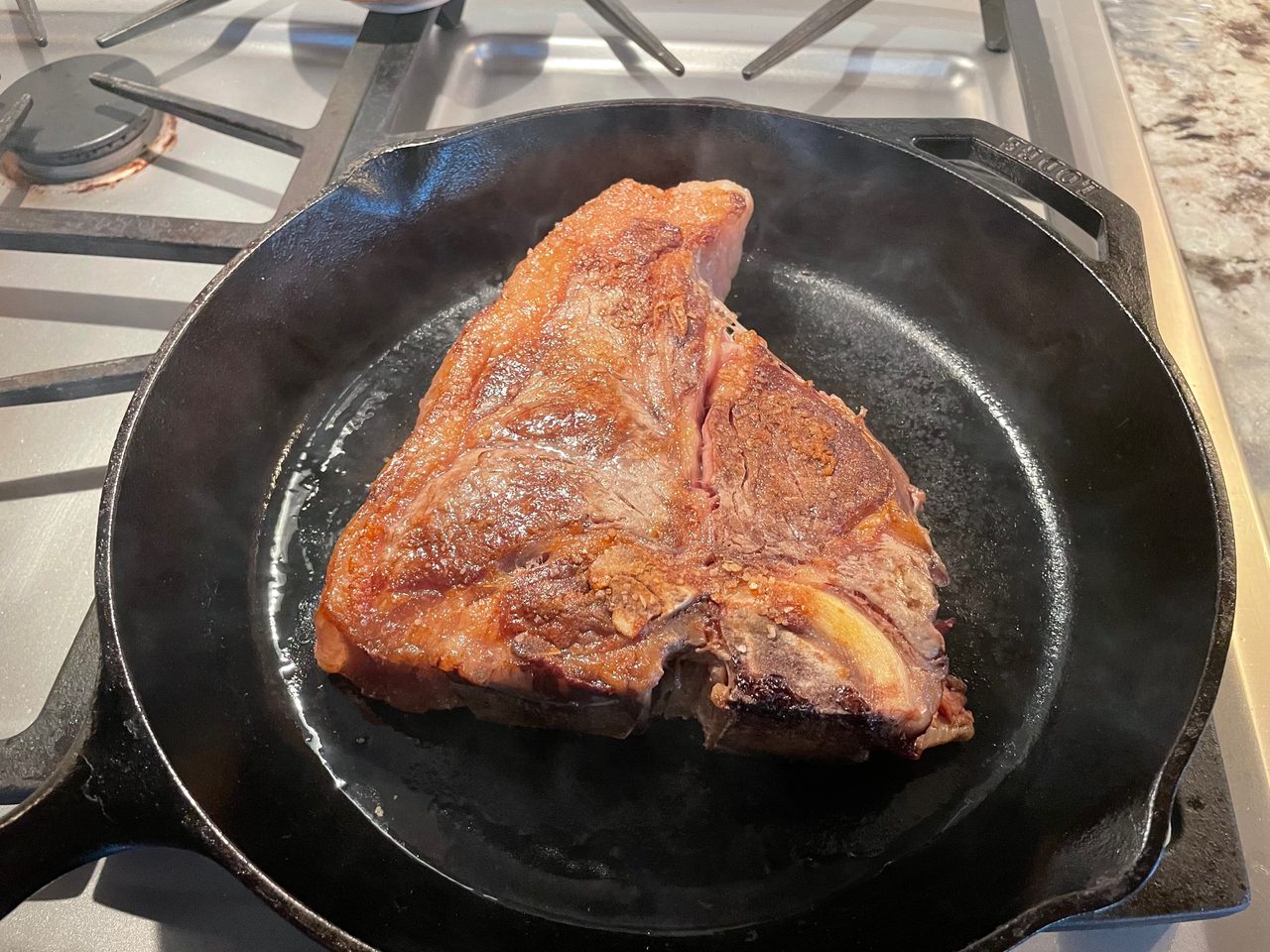 Searing Battle Between Cast-Iron Skillet and Blackstone using Porterhouse Steak