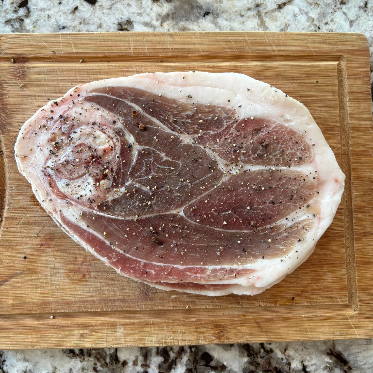 Summer Corn Chowder with Pork Ham Steak