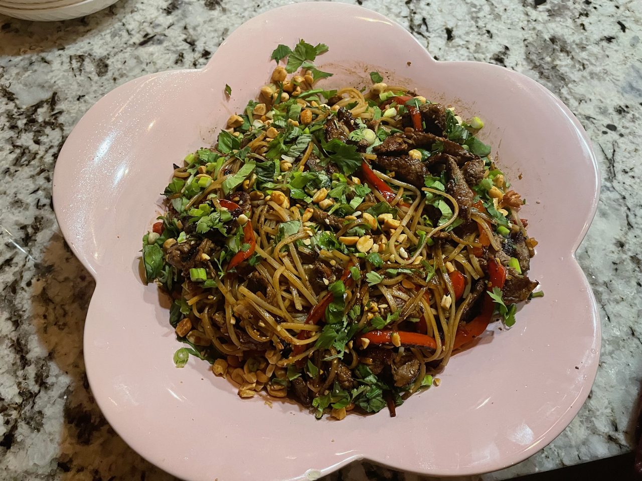 Sweet & Spicy Thai Beef with Stir Fry Noodles