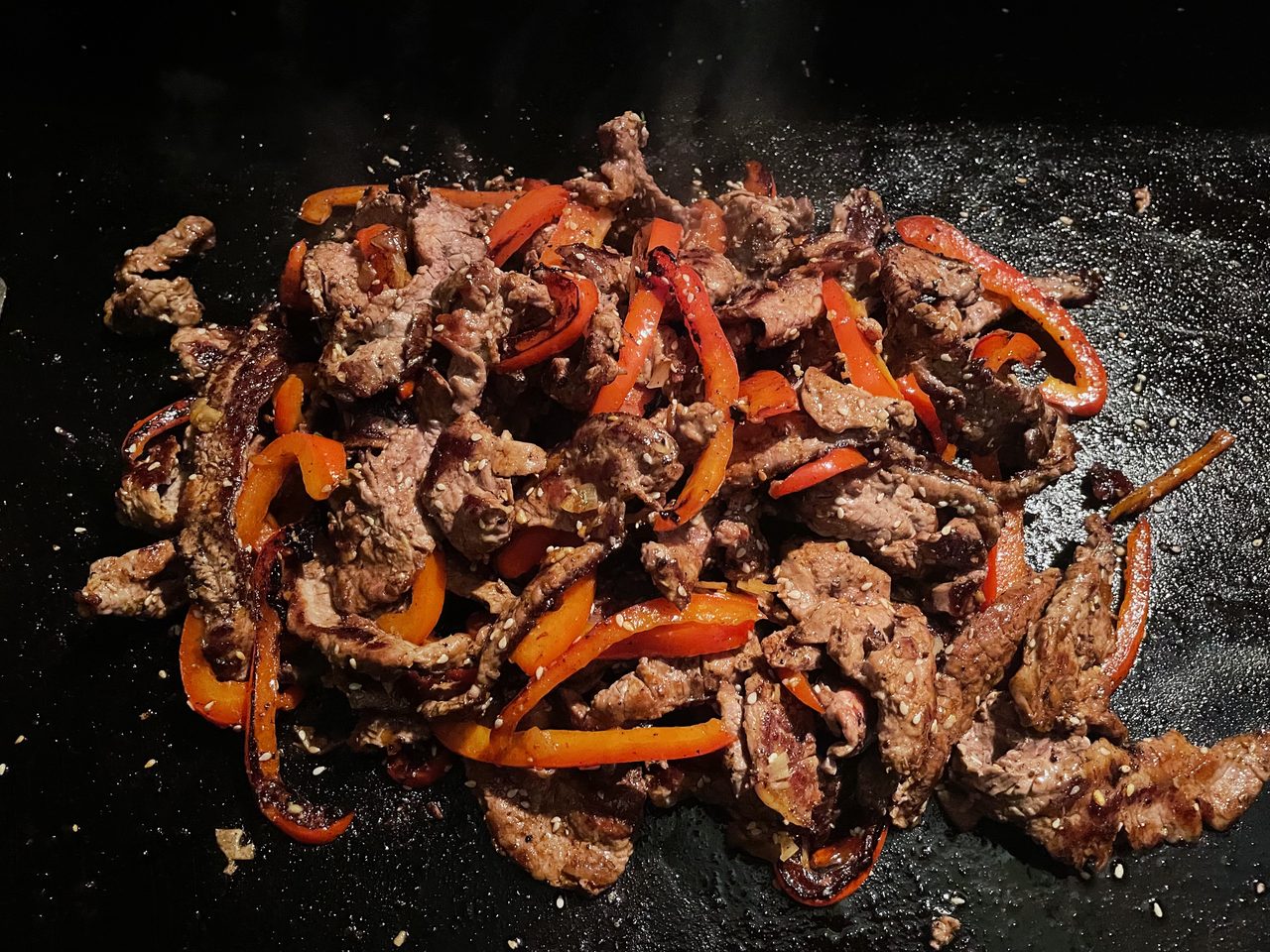 Sweet & Spicy Thai Beef with Stir Fry Noodles