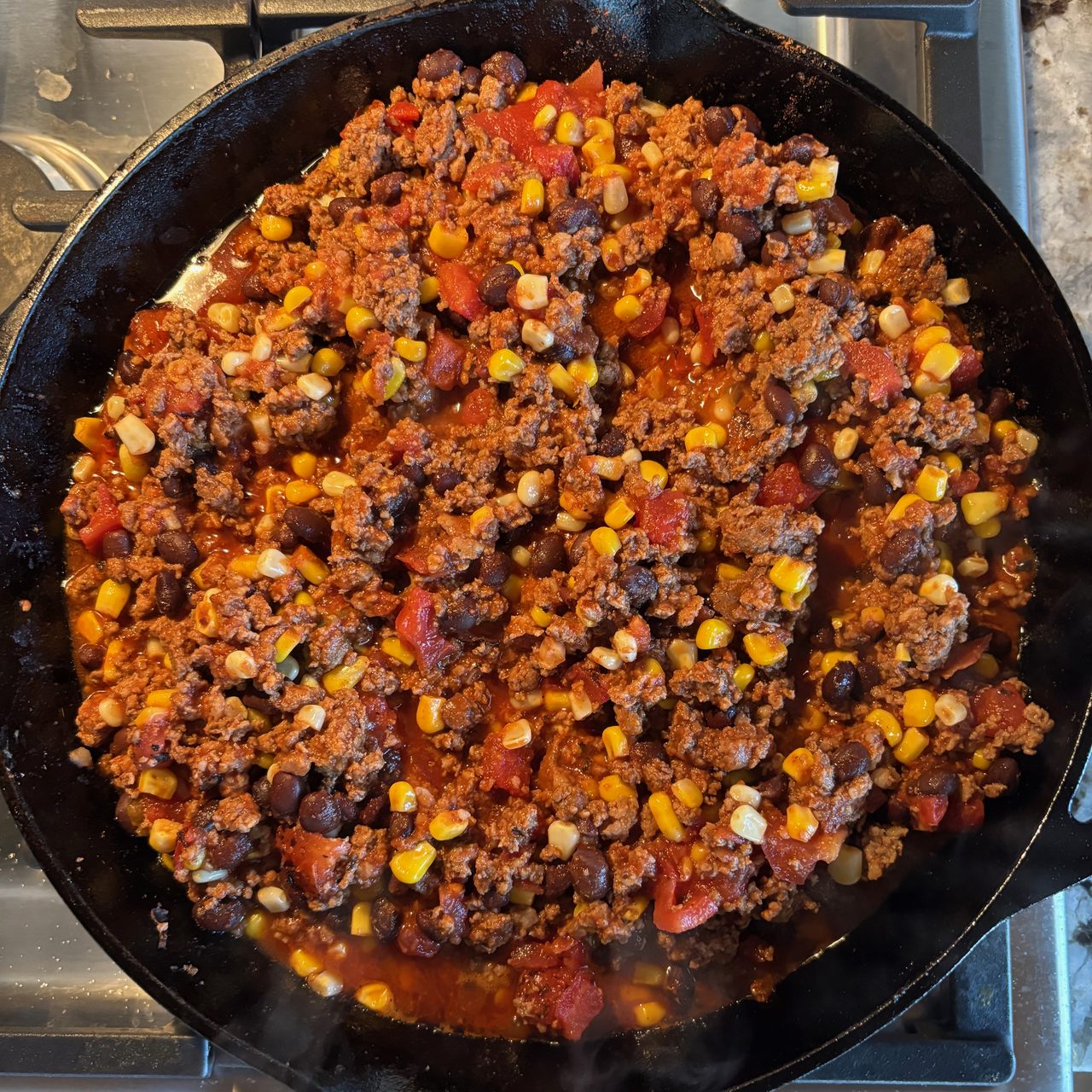 Weeknight Cast Iron Cornbread Taco Bake