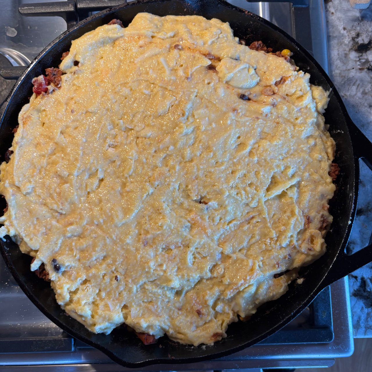 Weeknight Cast Iron Cornbread Taco Bake